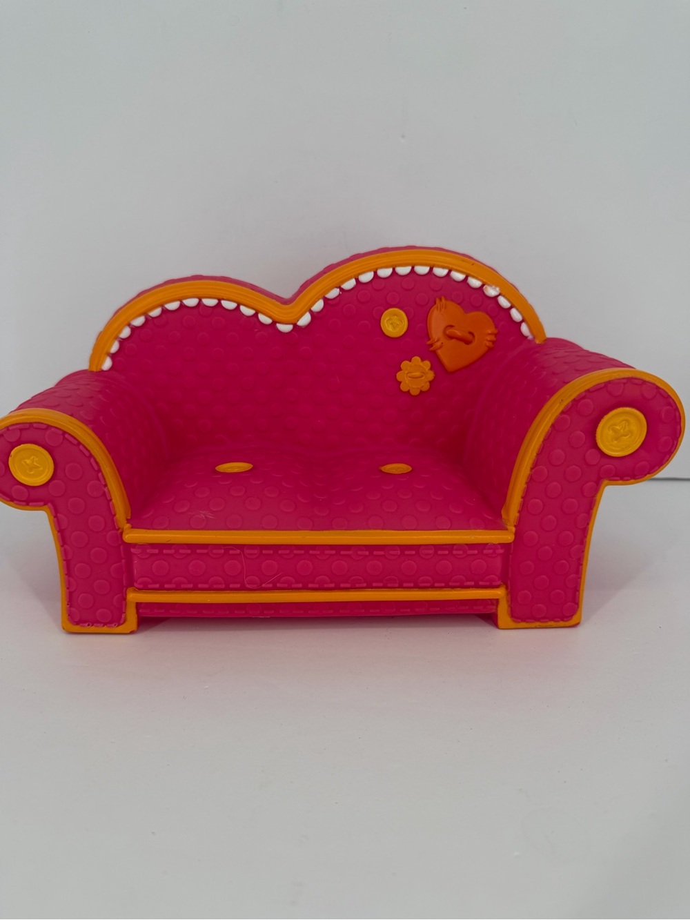 Lalaloopsy Pink With Orange Heart Couch 12” 2010 Dollhouse Furniture